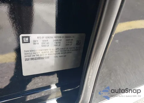 2014 Cadillac Xts Luxury из США, поврежденный, VIN 2G61M5S30E9321596